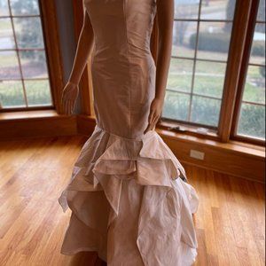 *Wtoo Watters Strapless Ivory Cream Taffeta Wedding Dress Bridal Gown Size 10